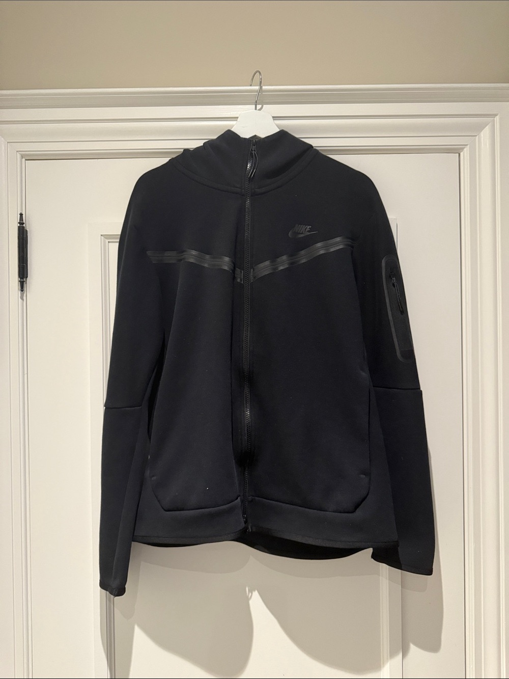 Black Nike Tech Black Zip-Up Hooded Track Jacket